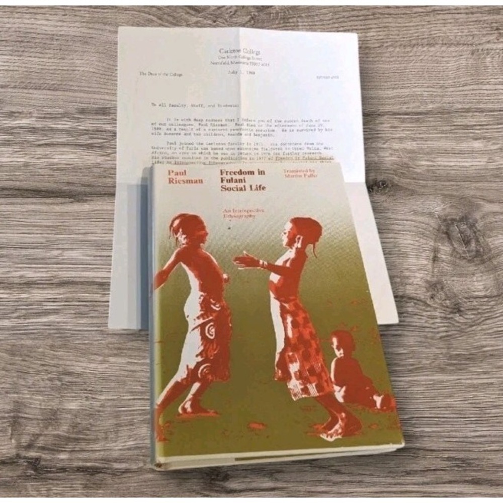 Freedom in Fulani Social Life Hardcover 1977 Riesman Carleton College Ethnology